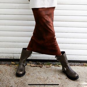 Zara Buckle Flat Biker Ankle boots NWT